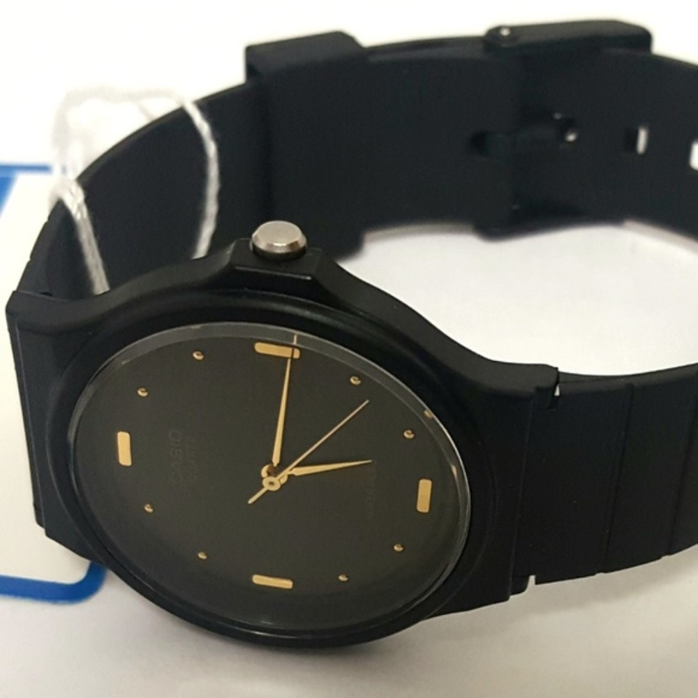 Casio Black Gold Marker Elegant Watch Resin Band